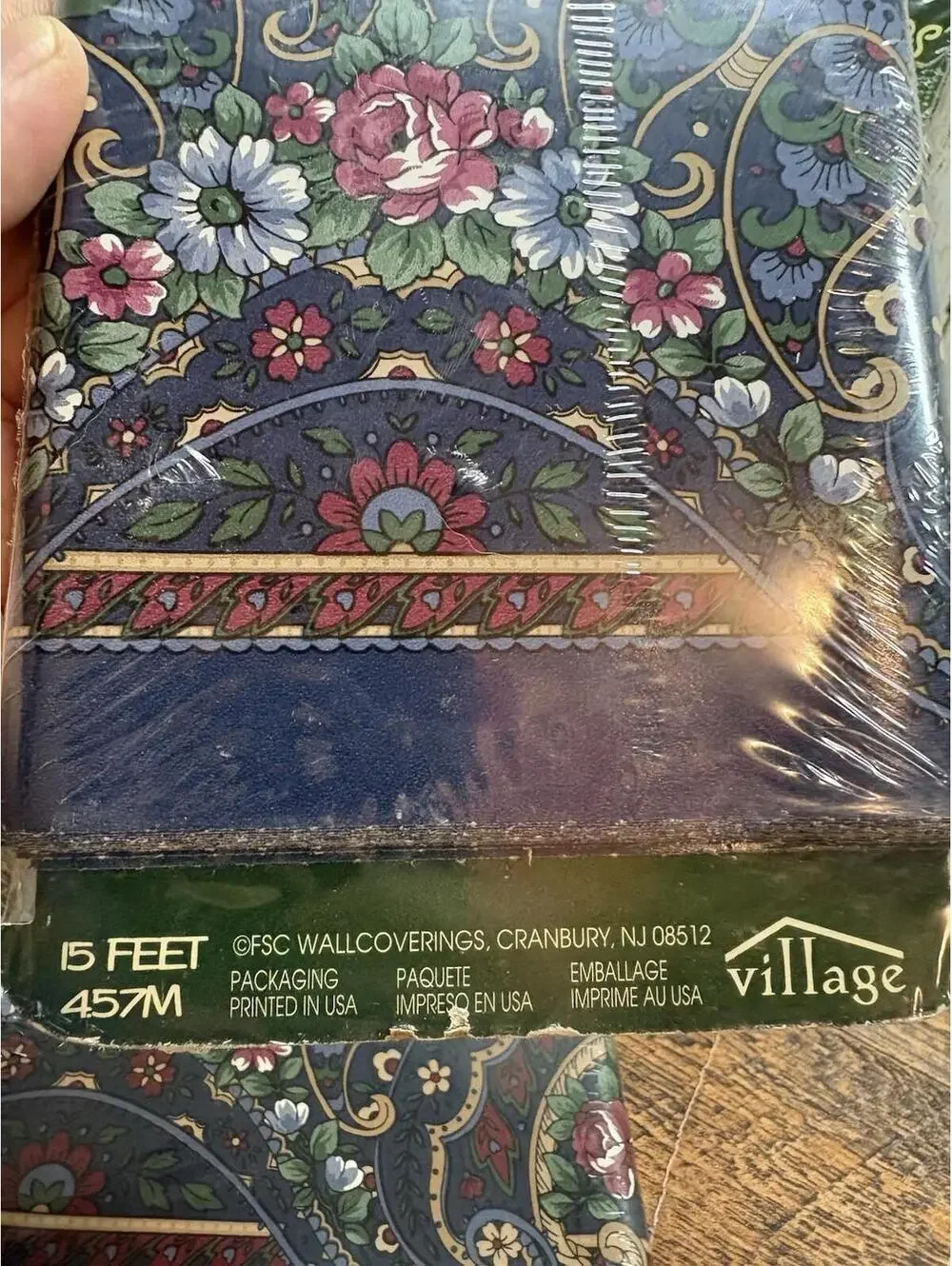4x Easy Ups Self Adhesive Wall Borders Decorative Edge Floral Paisley 15 ft Vtg